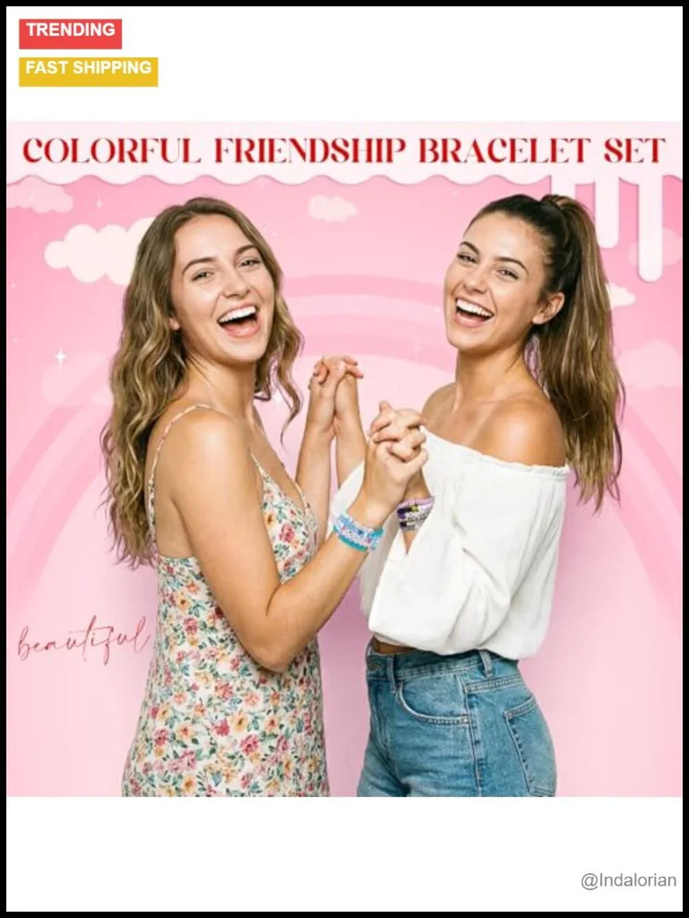 100 Pcs Preppy Friendship Bracelets Clay Acrylic Stretch Stackable